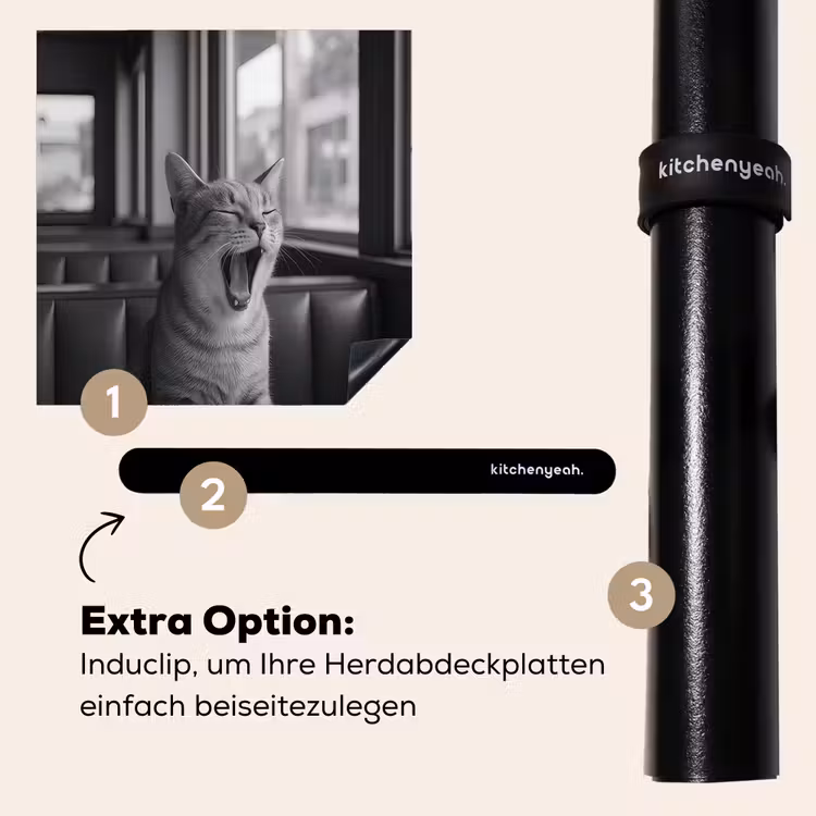 Herdabdeckplatte - Katze - Kaffee - Brot - Schwarz — 8