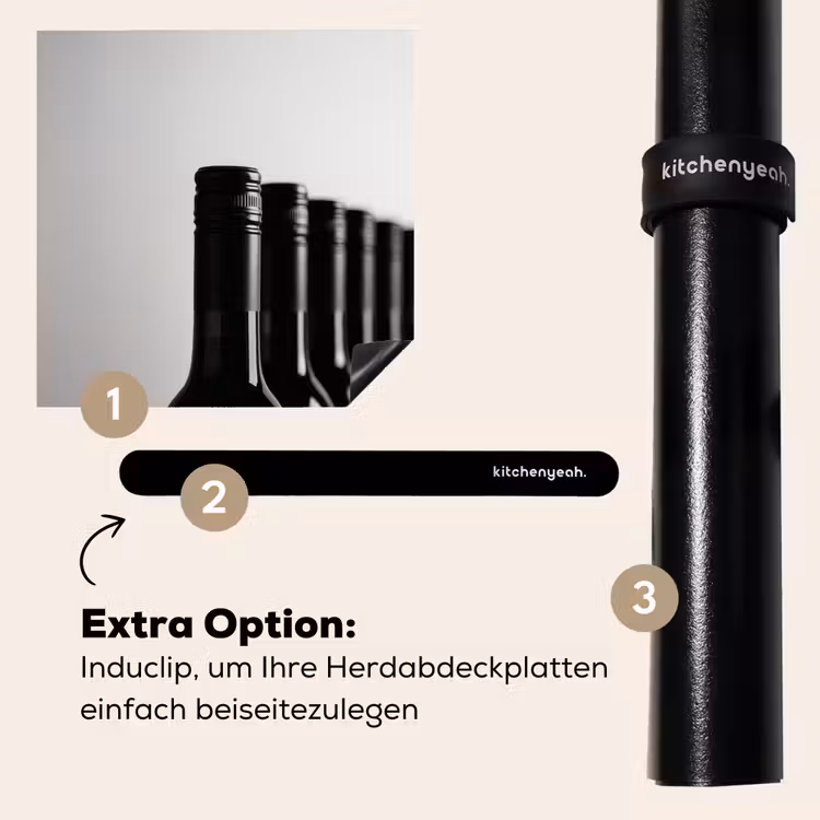 Herdabdeckplatte - Weinflaschen - Schwarz - Minimalistisch — 8