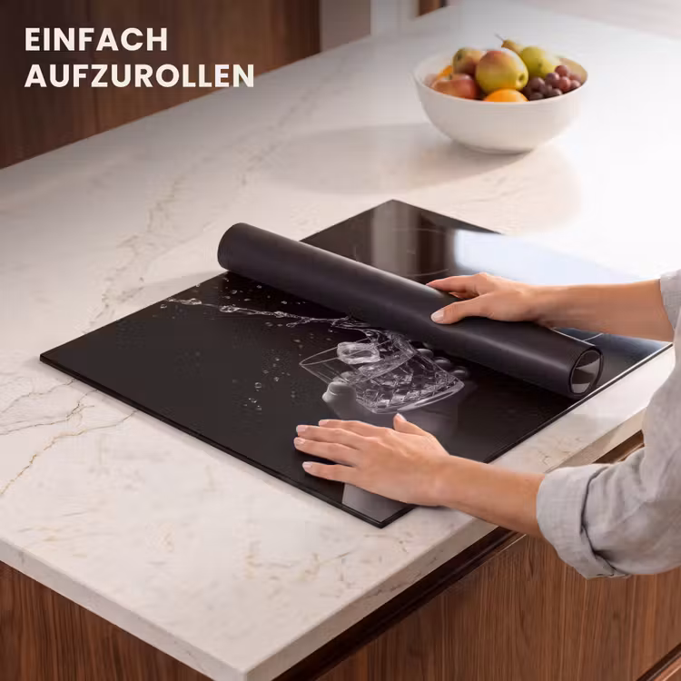 Herdabdeckplatte - Whiskygläser - Eis - Spritzer - Schwarz — 7