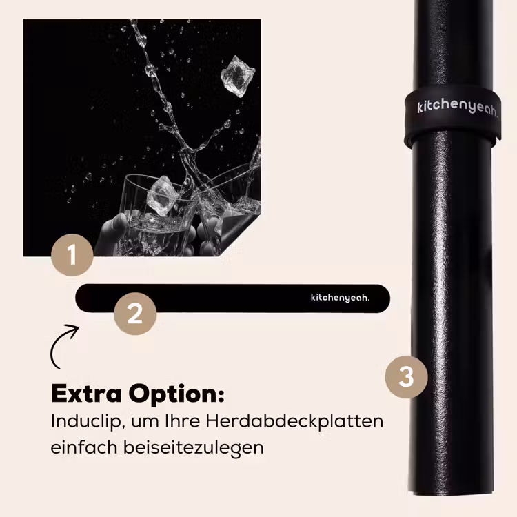 Herdabdeckplatte - Whiskygläser - Eis - Spritzer - Schwarz — 8