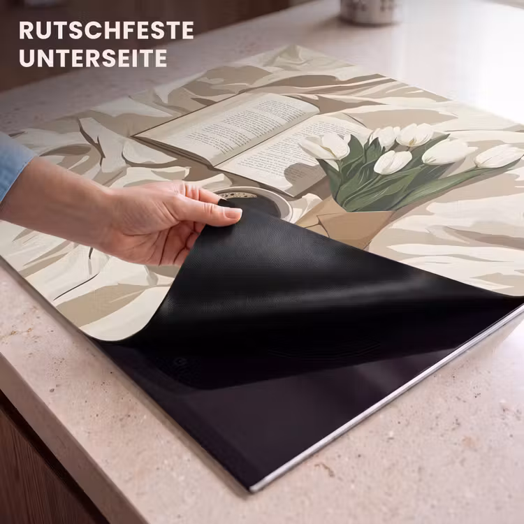 Herdabdeckplatte - Buch - Illustration - Tulpen - Kaffee — 6