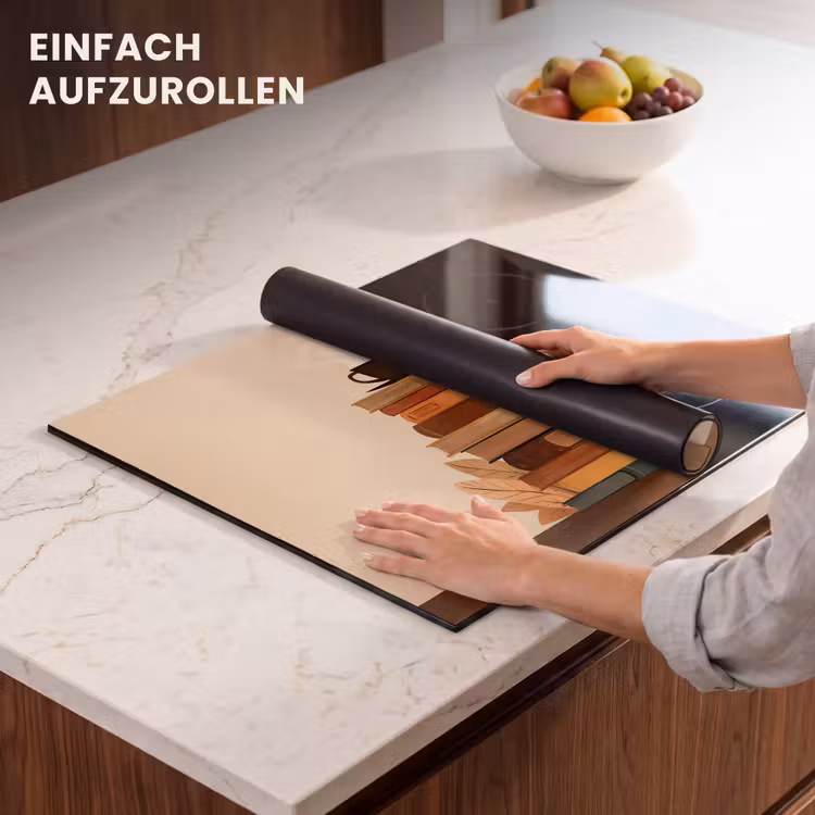 Herdabdeckplatte - Bücher - Turm - Kaffee - Beige — 7