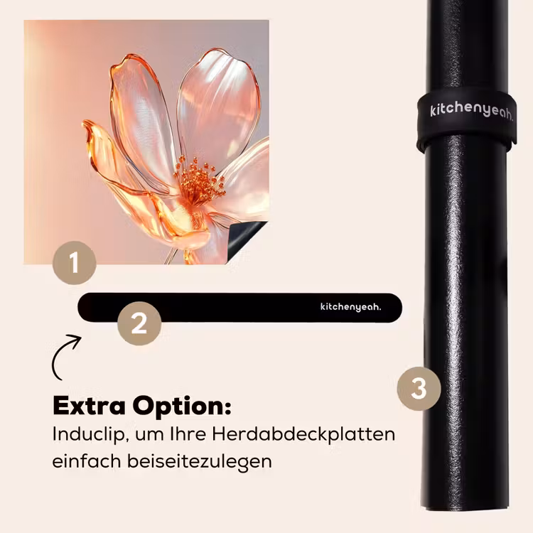 Herdabdeckplatte - Gläser - Blume - Rosa — 8