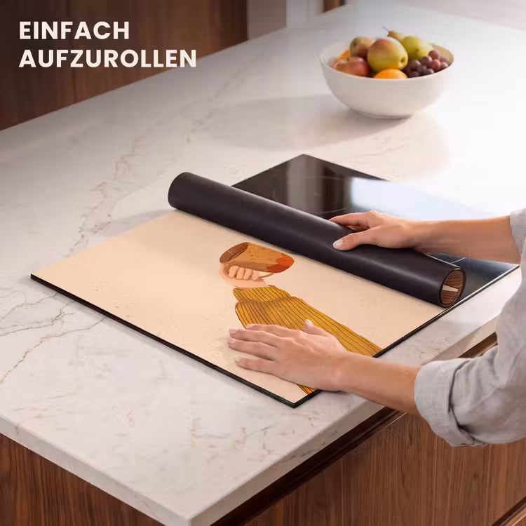Herdabdeckplatte - Illustration - Becher - Prost - Braun — 7