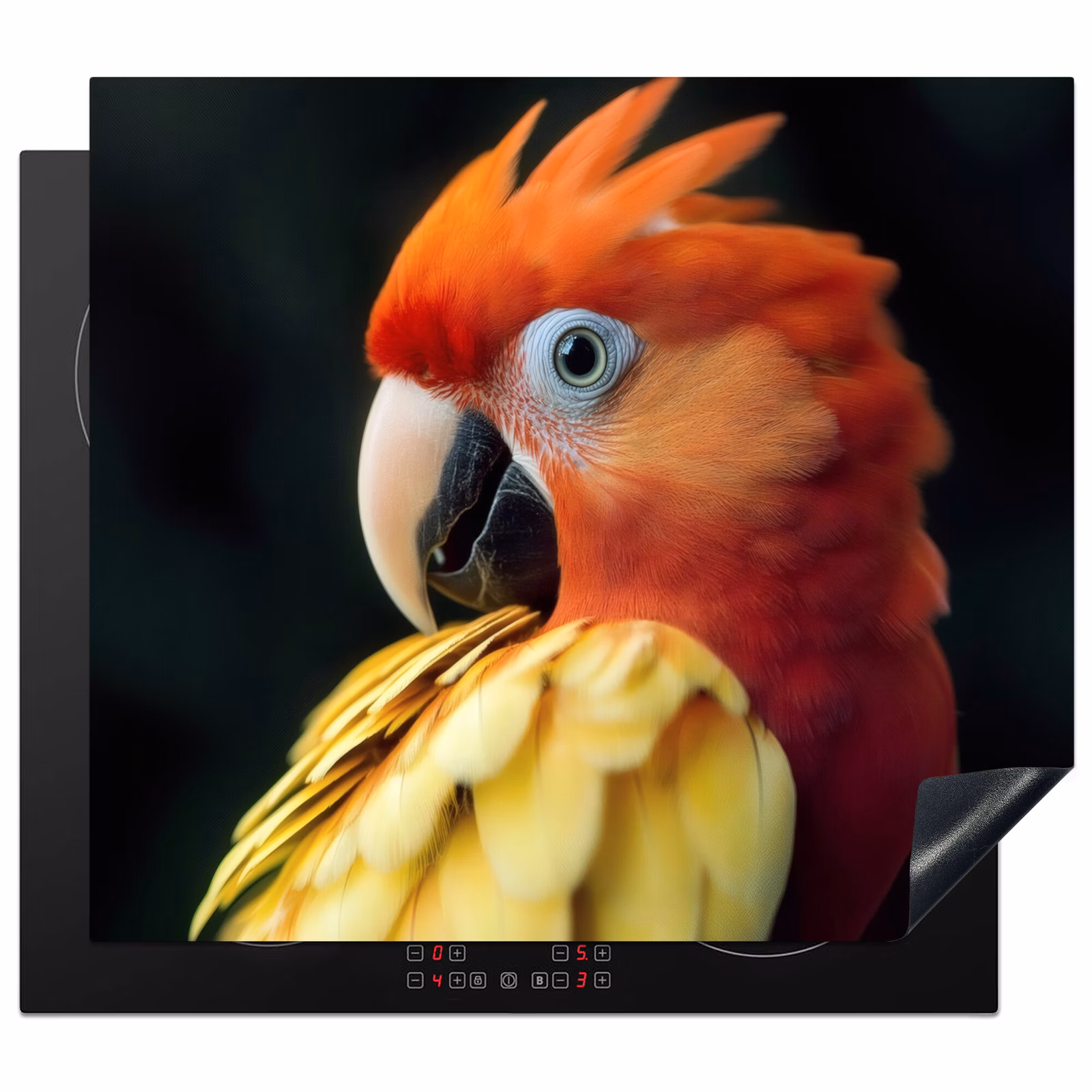 Herdabdeckplatte - Nahaufnahme - Papagei - Federn - Orange — 1