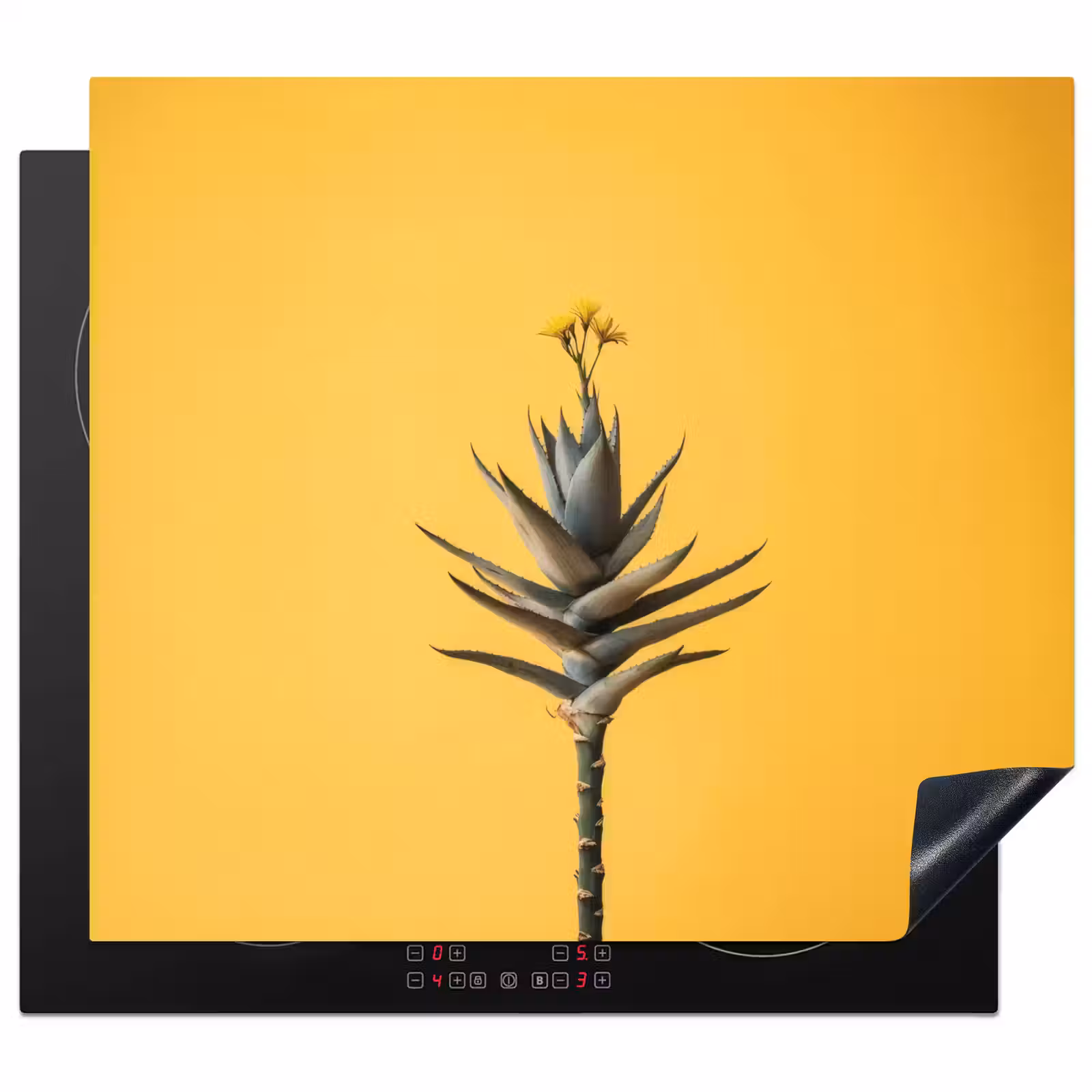 Herdabdeckplatte - Pflanze - Minimalistisch - Blume - Gelb — 1
