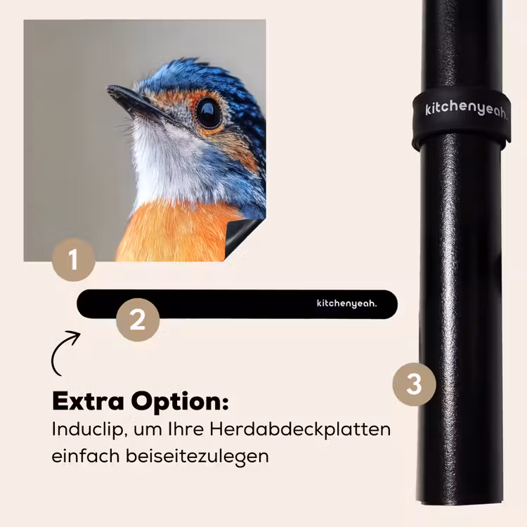Herdabdeckplatte - Bunt - Vogel - Federn - Blau — 8