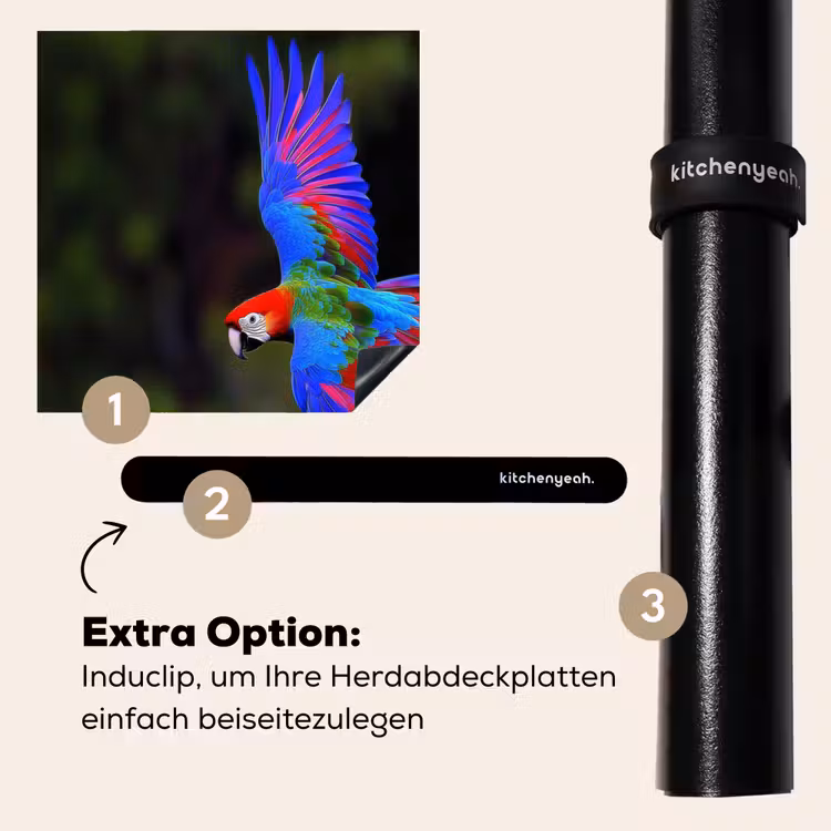 Herdabdeckplatte - Leuchtend bunt - Papagei - Wald - Flügel — 8