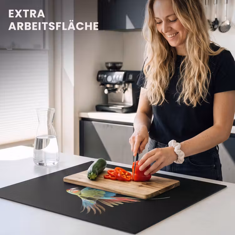 Herdabdeckplatte - Papagei - Bunt - Flügel - Verschnörkelt — 5