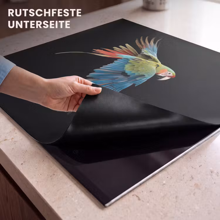 Herdabdeckplatte - Papagei - Bunt - Flügel - Verschnörkelt — 6