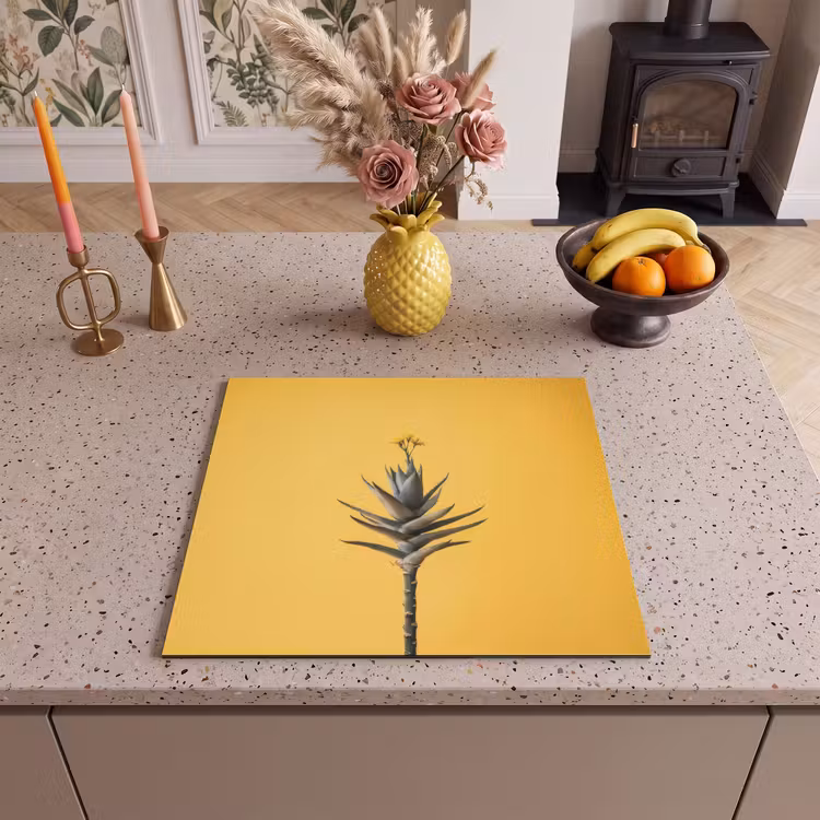 Herdabdeckplatte - Pflanze - Minimalistisch - Blume - Gelb — 3