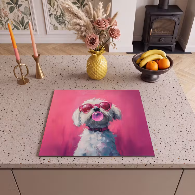 Herdabdeckplatte - Rosa - Hund - Blase — 3