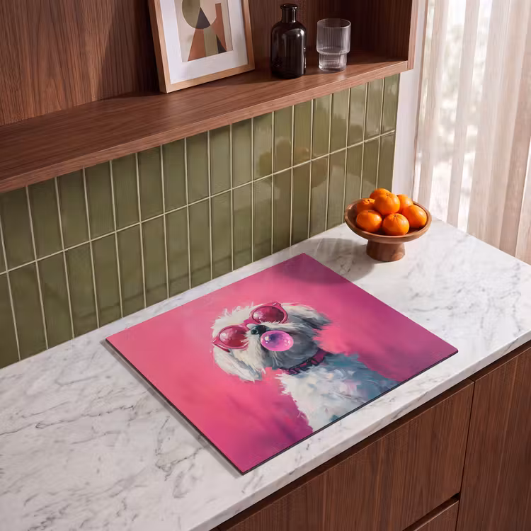 Herdabdeckplatte - Rosa - Hund - Blase — 4