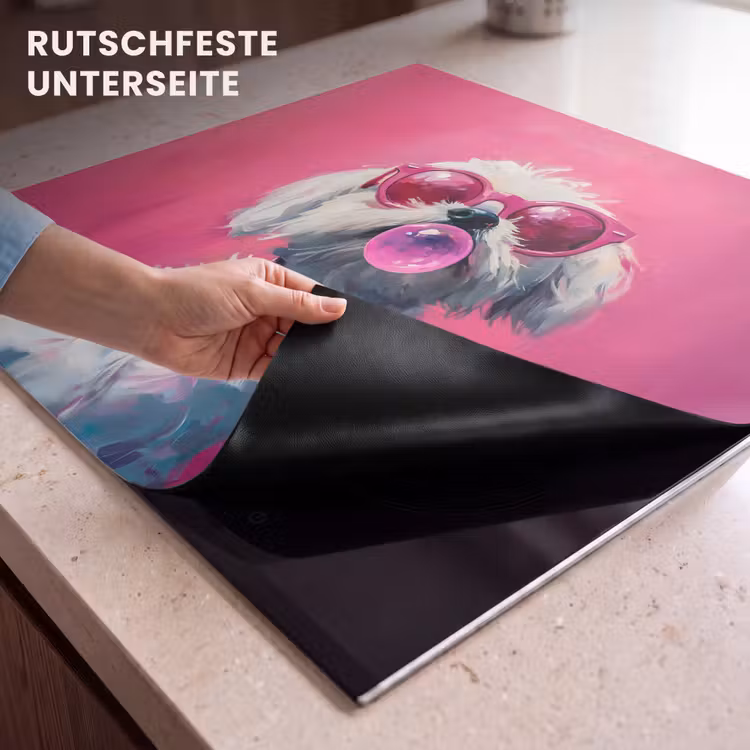 Herdabdeckplatte - Rosa - Hund - Blase — 6