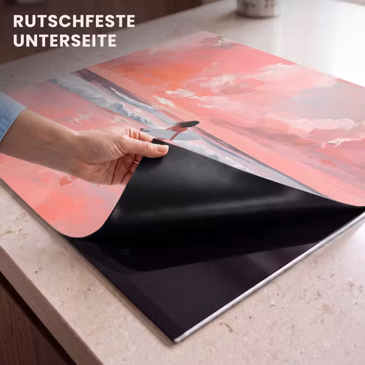 Herdabdeckplatte - Rosa - Surfen - Meer — 6