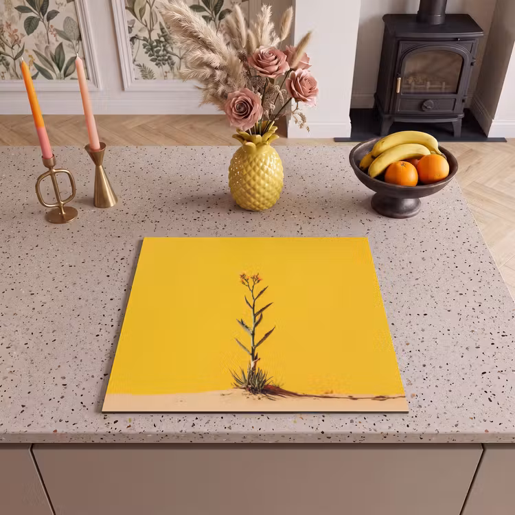 Herdabdeckplatte - Sand - Pflanze - Gelb - Minimalistisch — 3