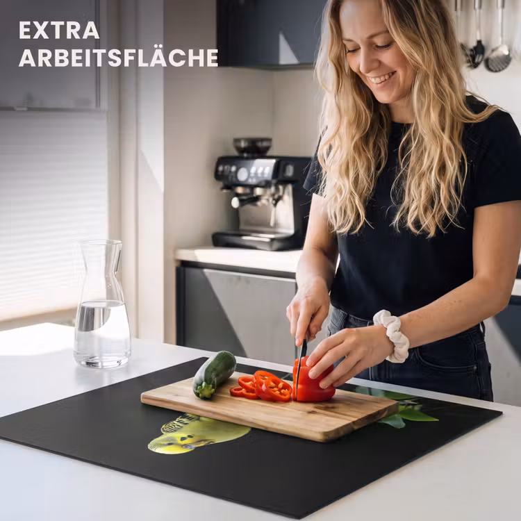 Herdabdeckplatte - Sittich - Zweig - Blätter - Gelb — 5