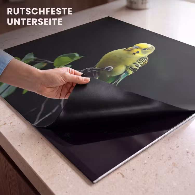 Herdabdeckplatte - Sittich - Zweig - Blätter - Gelb — 6