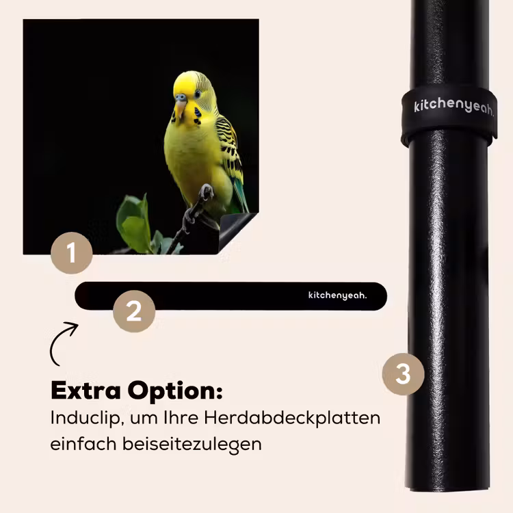 Herdabdeckplatte - Sittich - Zweig - Blätter - Gelb — 8