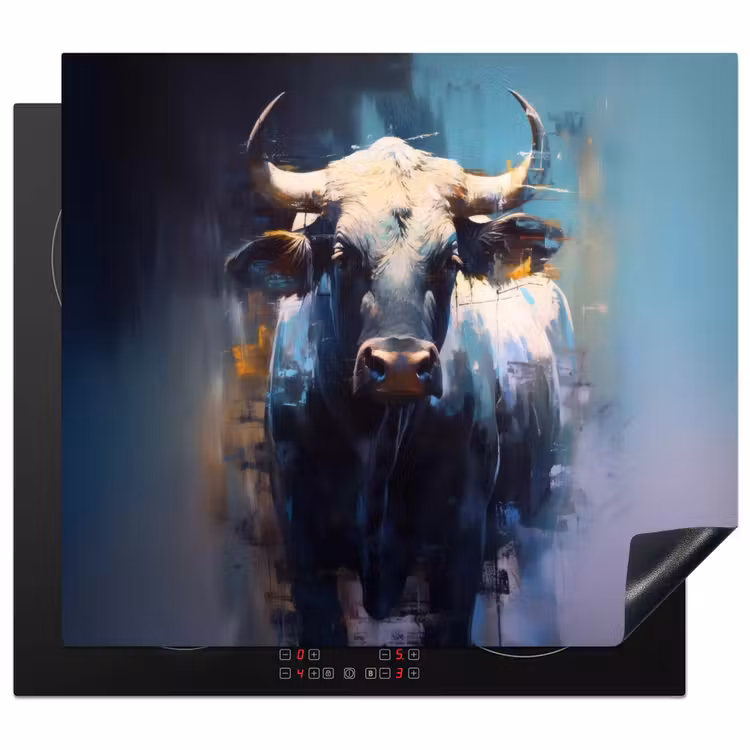 Herdabdeckplatte - Taurus - Schwarz - Abstrakt - Hörner — 1