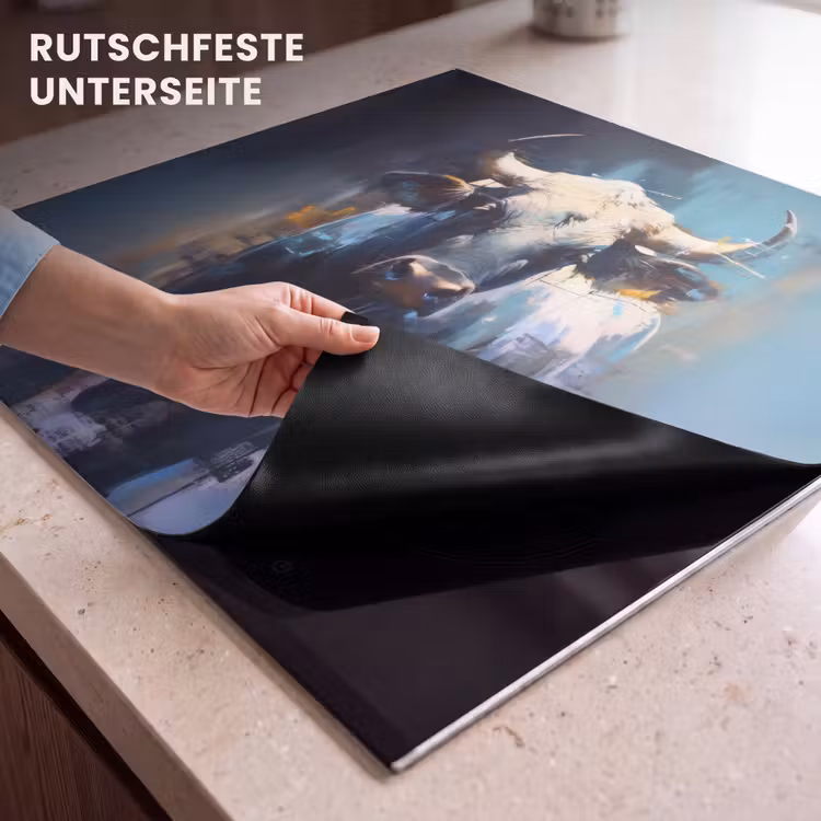 Herdabdeckplatte - Taurus - Schwarz - Abstrakt - Hörner — 6