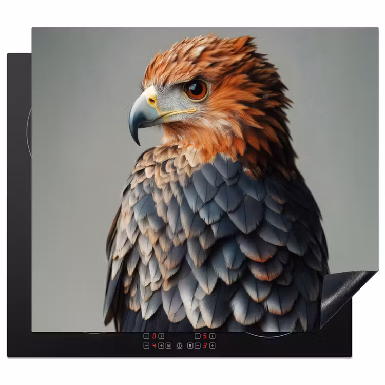 Herdabdeckplatte - Vogel - Realistisch - Federn - Braun — 1