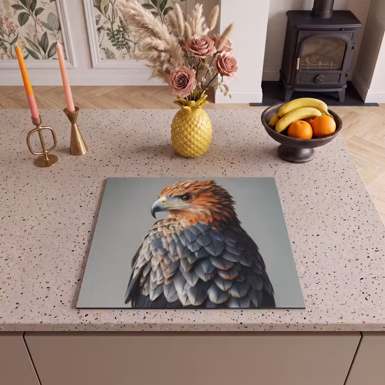 Herdabdeckplatte - Vogel - Realistisch - Federn - Braun — 3