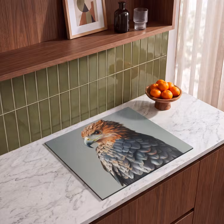 Herdabdeckplatte - Vogel - Realistisch - Federn - Braun — 4