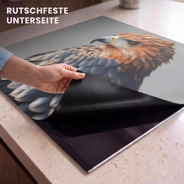 Herdabdeckplatte - Vogel - Realistisch - Federn - Braun — 6