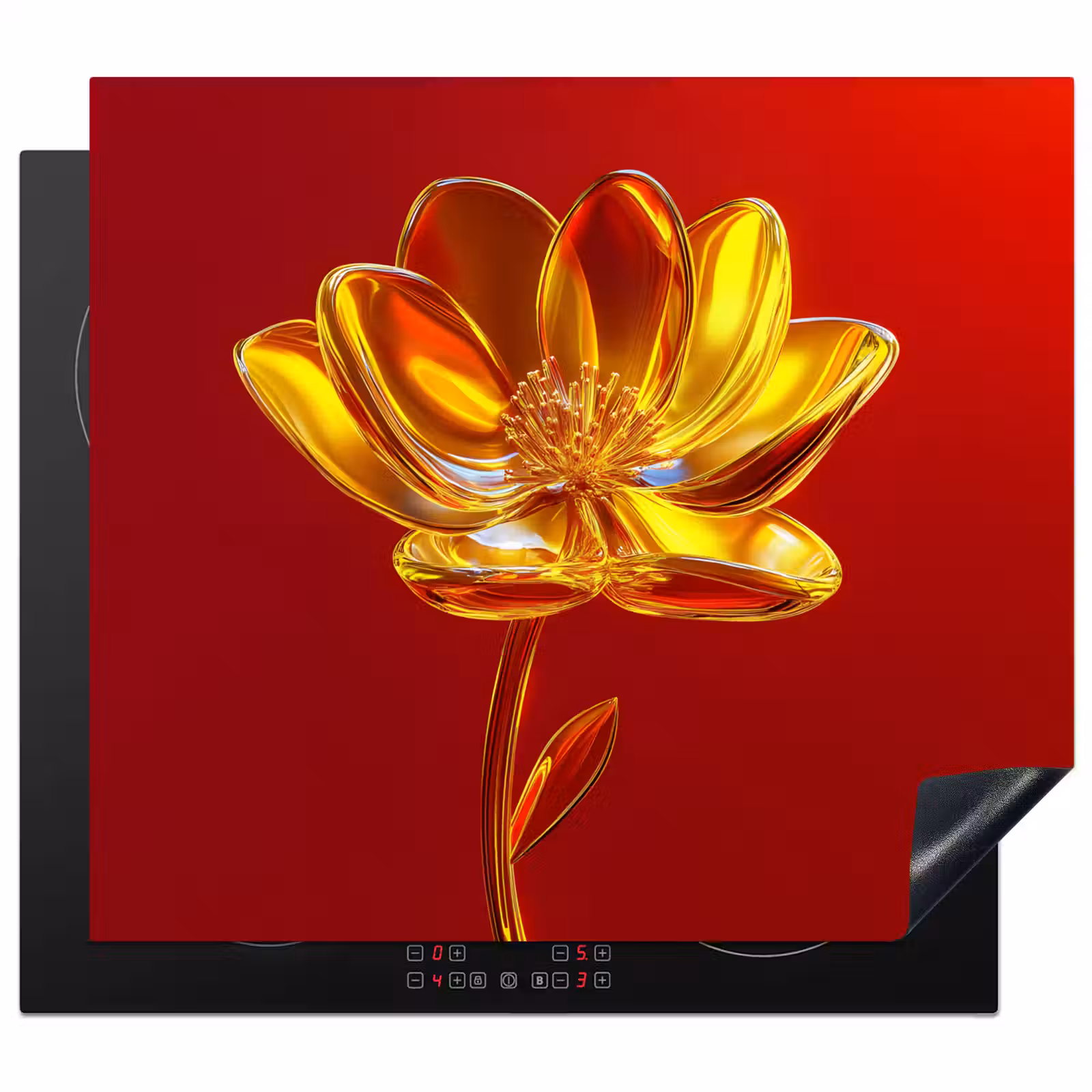 Herdabdeckplatte - Blume - Gold - Gläser — 1