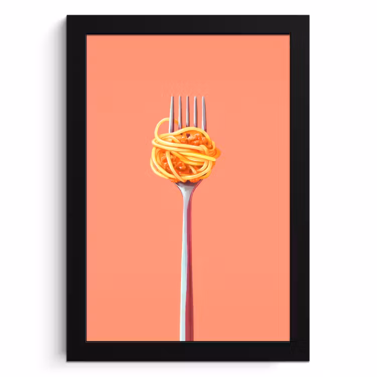 Bilder mit Rahmen - Gabel - Spaghetti - Künstlerisch - Rosa — 1