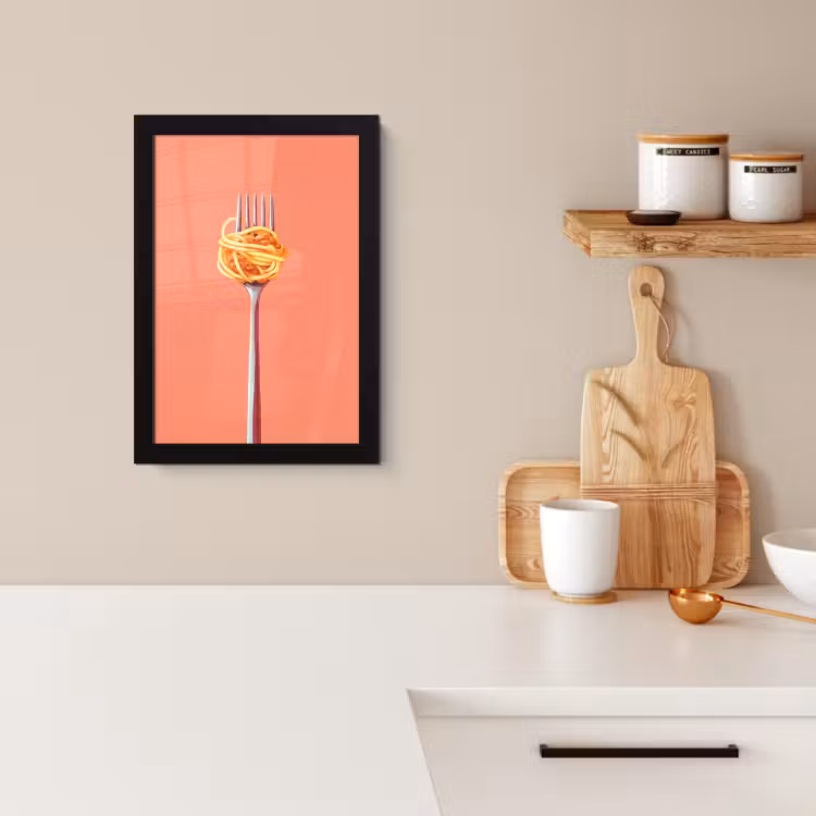 Bilder mit Rahmen - Gabel - Spaghetti - Künstlerisch - Rosa — 3