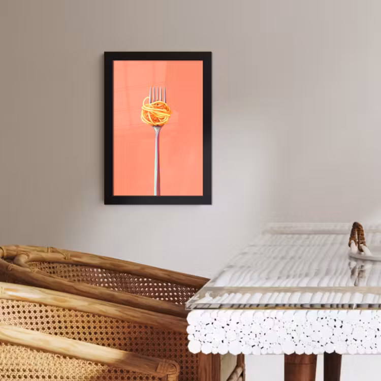 Bilder mit Rahmen - Gabel - Spaghetti - Künstlerisch - Rosa — 4