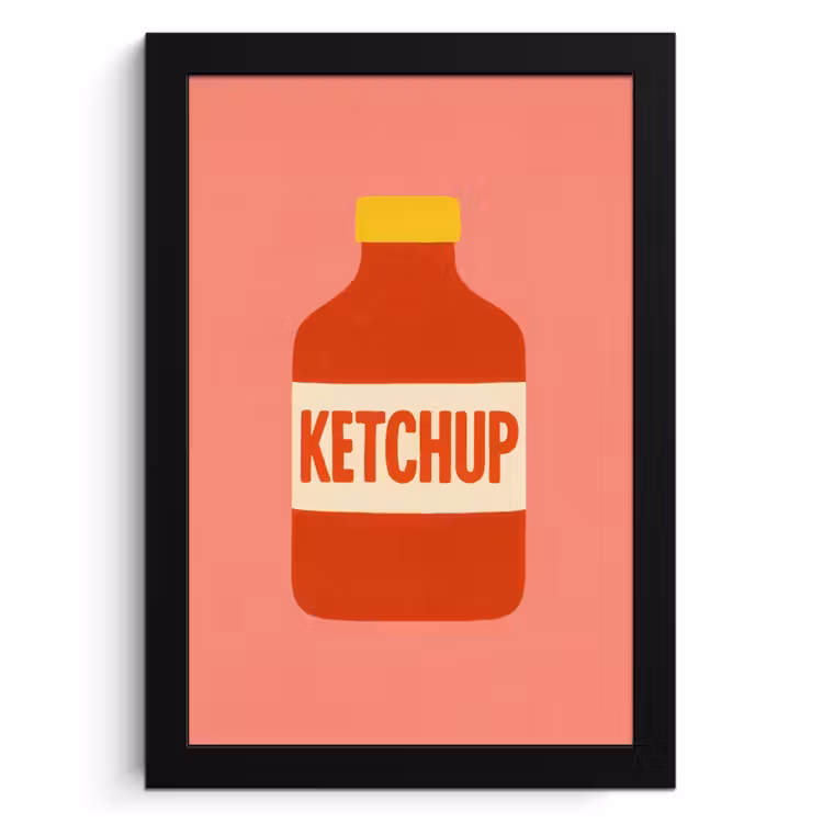 Bilder mit Rahmen - Ketchup - Flasche - Rot - Minimalistisch — 1