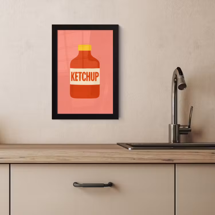 Bilder mit Rahmen - Ketchup - Flasche - Rot - Minimalistisch — 4