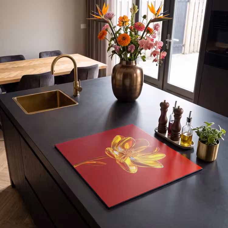 Herdabdeckplatte - Blume - Gold - Gläser — 2