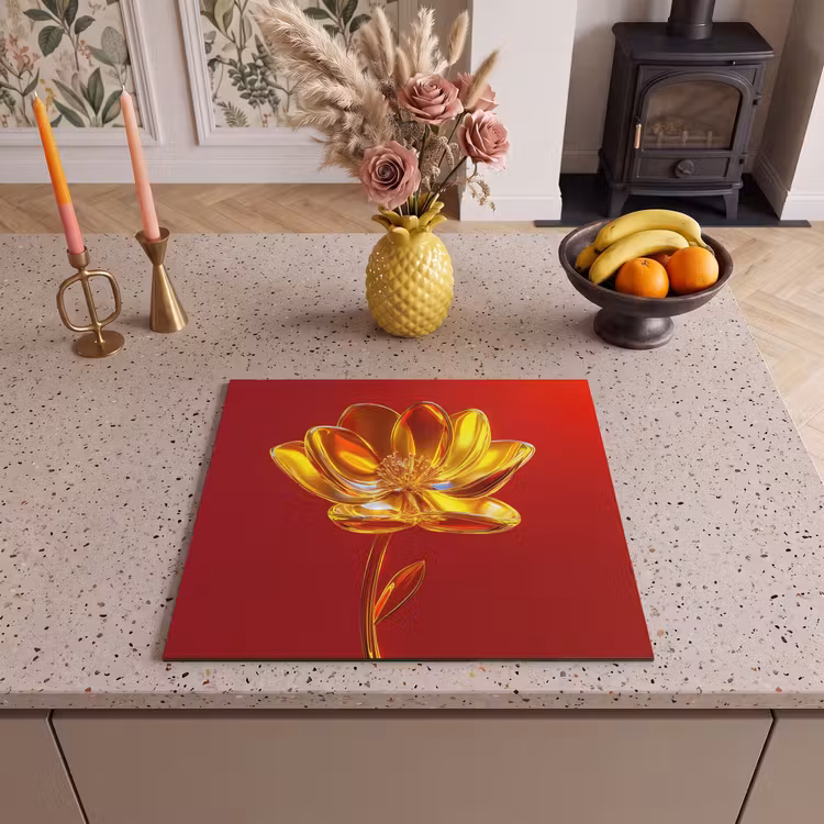 Herdabdeckplatte - Blume - Gold - Gläser — 3
