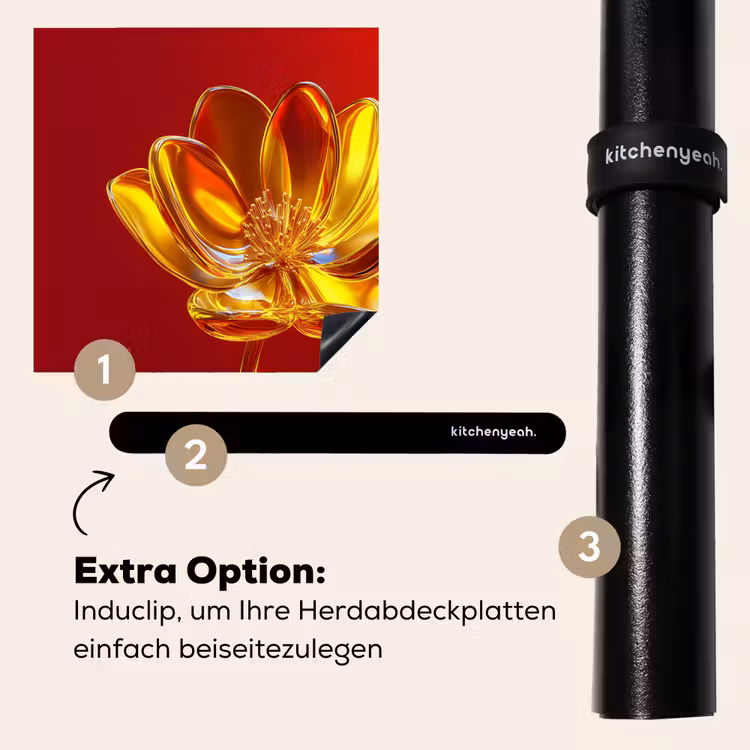 Herdabdeckplatte - Blume - Gold - Gläser — 8