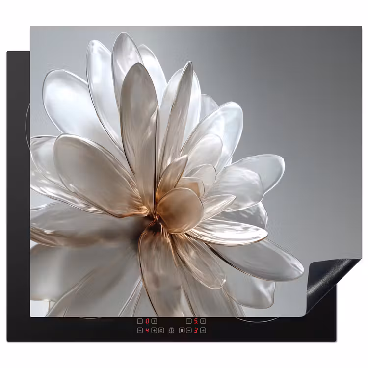 Herdabdeckplatte - Blume - Weiß - Neutral — 1
