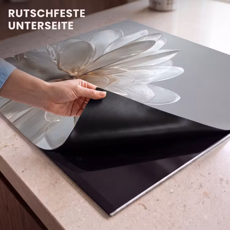 Herdabdeckplatte - Blume - Weiß - Neutral — 6
