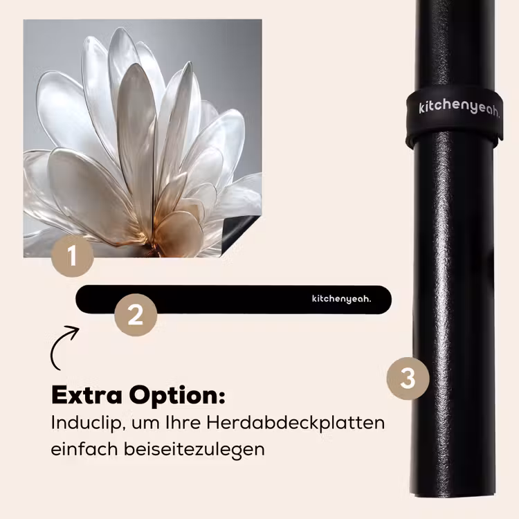 Herdabdeckplatte - Blume - Weiß - Neutral — 8
