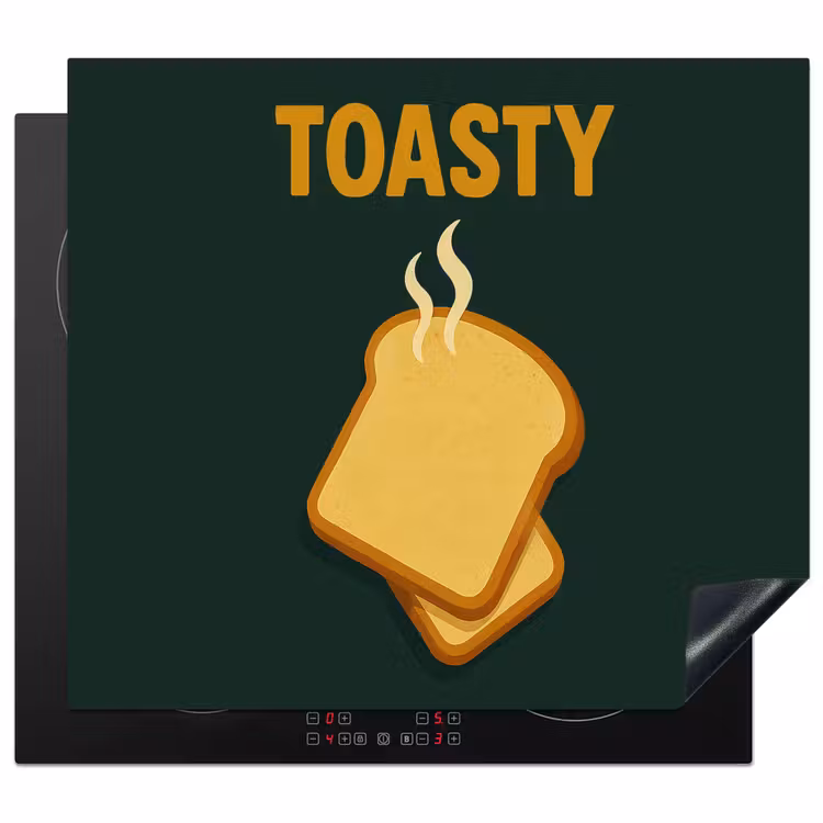 Herdabdeckplatte - Brot - Toast - Grün - Minimalistisch — 1