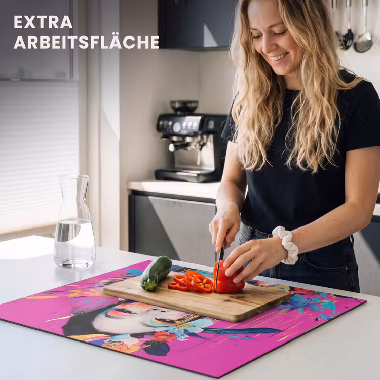 Herdabdeckplatte - Frau - Porträt - Abstrakt - Lila — 5