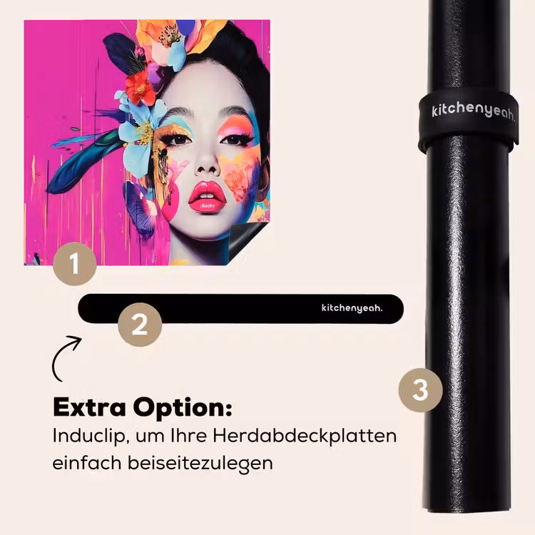 Herdabdeckplatte - Frau - Porträt - Abstrakt - Lila — 8
