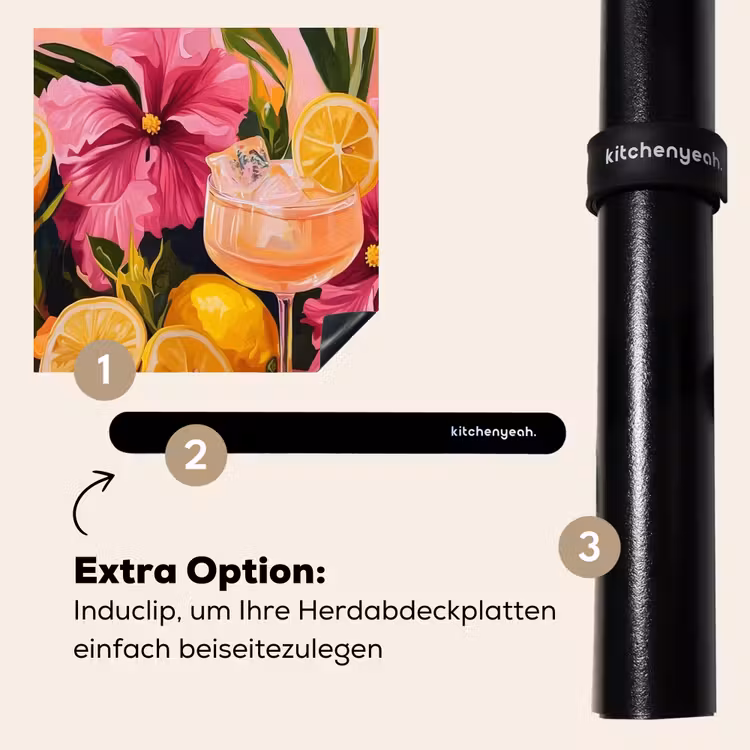 Herdabdeckplatte - Getränk - Blumen - Gelb — 8