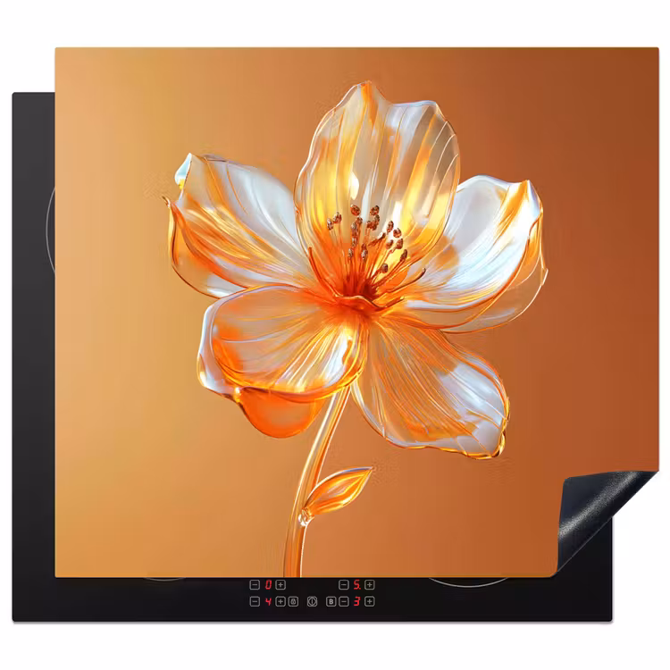 Herdabdeckplatte - Gläser - Blume - Orange — 1