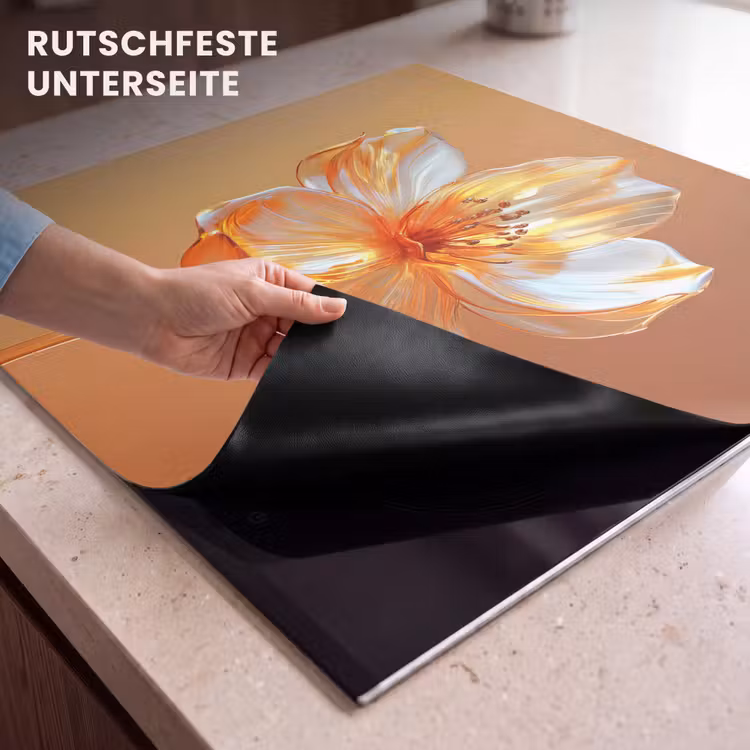 Herdabdeckplatte - Gläser - Blume - Orange — 6