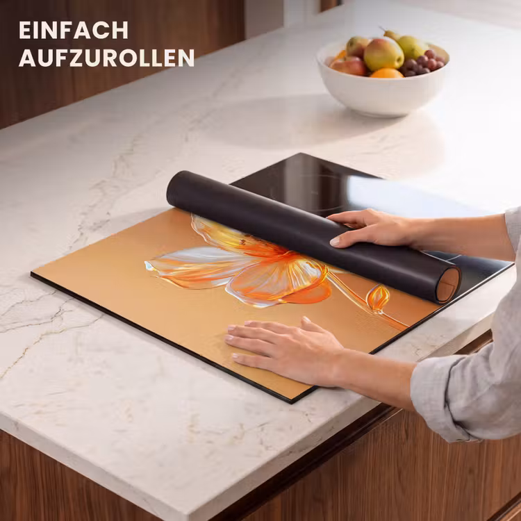 Herdabdeckplatte - Gläser - Blume - Orange — 7