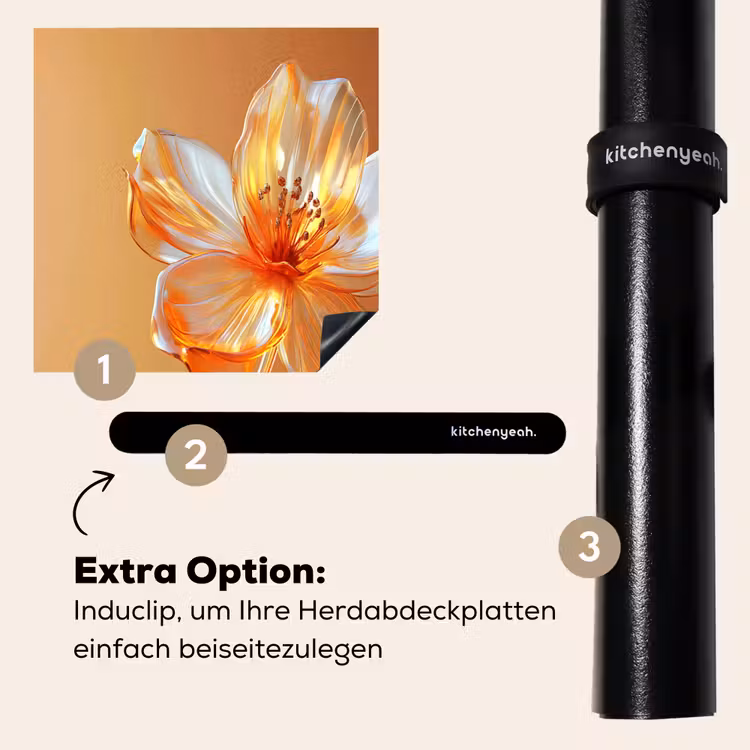 Herdabdeckplatte - Gläser - Blume - Orange — 8