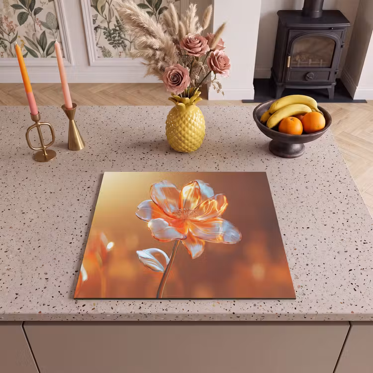 Herdabdeckplatte - Gläser - Blume - Sonnenlicht — 3